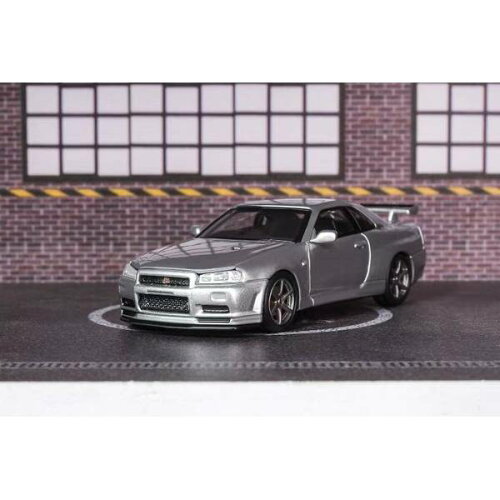 JAN 4571644876581 モーターへリックス 1/64 日産 スカイライン GT-R R34 V Spec II スパークリングシルバー ミニカー 株式会社フリースタイル おもちゃ 画像