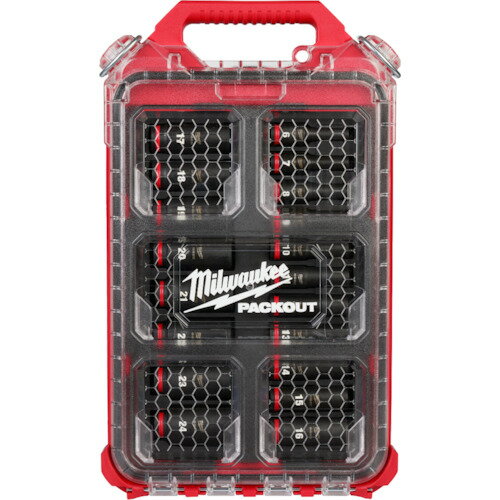 JAN 4573592053434 milwaukee 49-66-6801 SHOCKWAVE IMPACT DUTY ディープインパクトソケット 3 8インチ 9．5mm 角 19PCS PACKOUTセット ミルウォーキーツール・ジャパン(同) 花・ガーデン・DIY 画像