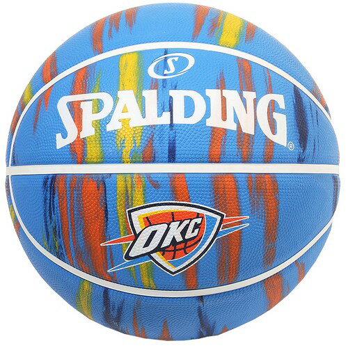 JAN 4580002460096 SPALDING 2019 NBA OKC サンダー マーブル ラバー SZ7 84-097J スポルディング・ジャパン株式会社 スポーツ・アウトドア 画像