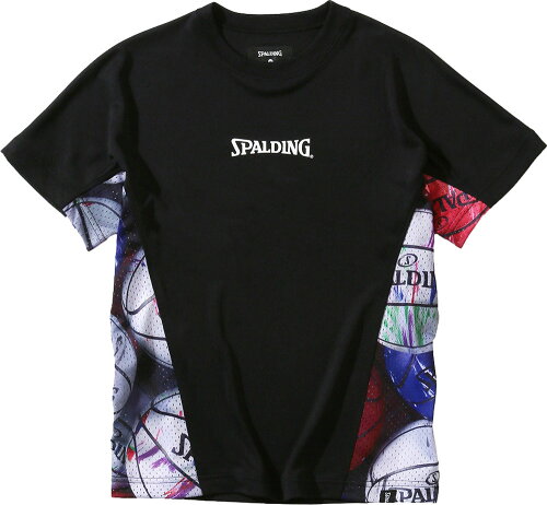 JAN 4580002480629 SPALDING ジュニア Tシャツ マーブルボール サイド ブラック 130 SJT200640 スポルディング・ジャパン株式会社 スポーツ・アウトドア 画像