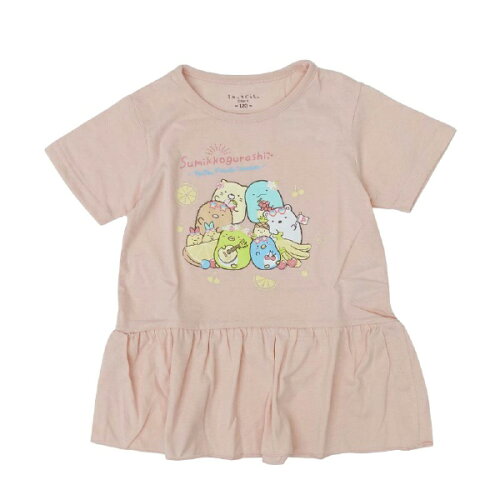 JAN 4580112061954 ファインプラス｜FINE PLUS すみっコぐらし キッズ フルーツ 裾フリル Tシャツ 140cm ピンク 22863061 株式会社ファインプラス レディースファッション 画像