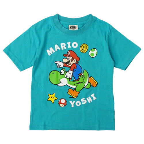 JAN 4580112085004 ファインプラス｜FINE PLUS スーパーマリオ キノコワッペン KIDS Tシャツ 140cm ターコイズ 22863190 株式会社ファインプラス おもちゃ 画像