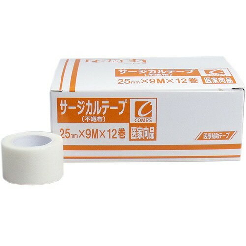 JAN 4580361161016 サージカルテープ 不織布タイプ 25mm*9m(12巻入) 株式会社コメス 医薬品・コンタクト・介護 画像