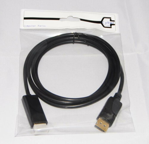 JAN 4580498901301 Displayport - HDMI 変換ケーブル 1.8mCyberplugs サイバーネット株式会社 パソコン・周辺機器 画像