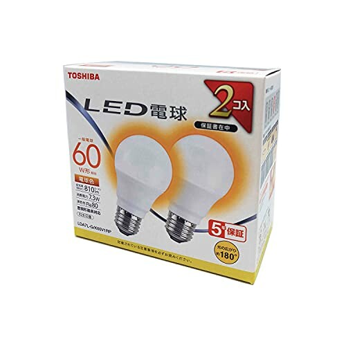 JAN 4580625137375 東芝 LED電球 60W相当 広配光 電球色 E26口金 2P 密閉器具対応 LDA7L-G/K60V1RP NVC Lighting Japan株式会社 インテリア・寝具・収納 画像