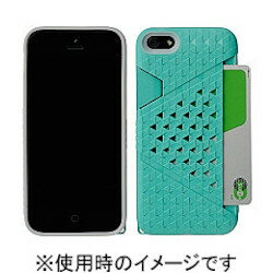 JAN 4582389573543 Bluevision Kaleido Card Slot Case for iPhone 5 Peacock Green プレアデスシステムデザイン株式会社 スマートフォン・タブレット 画像