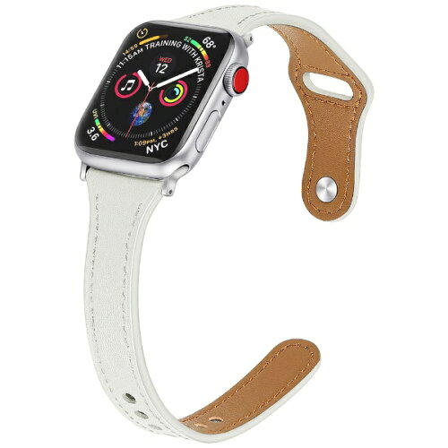 JAN 4582545656721 アイキューラボ｜iQ Labo Apple Watch レザーナローバンド 40/38mm ホワイト IQ-AWTHL40-WH 株式会社アイキューラボ 腕時計 画像