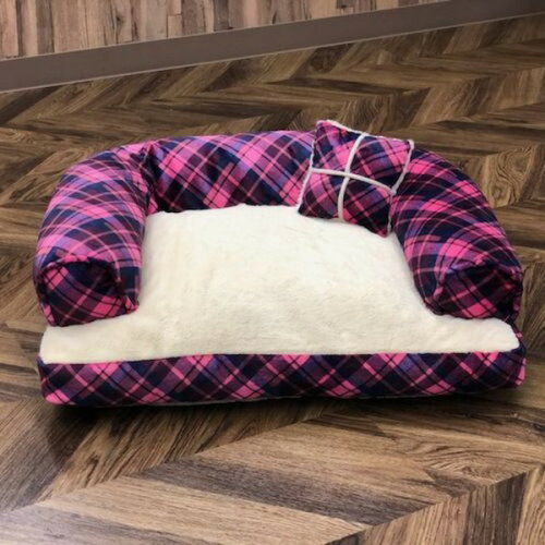 JAN 4582550140611 Pet Bed ペットベッド あご置きクッション付き ピンク×ホワイト EF-PT06PKWH 1417633 アンファンス株式会社 ペット・ペットグッズ 画像