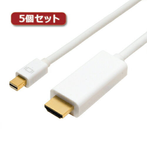 JAN 4589452962013 ミヨシ fullhd minidisplayport-hdmiケーブル ホワイト   dpc-2khd30/whx5 株式会社アッシー パソコン・周辺機器 画像