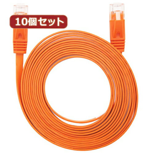 JAN 4589452967568 lanケーブル フラット cat6   オレンジ as-capc  株式会社アッシー パソコン・周辺機器 画像