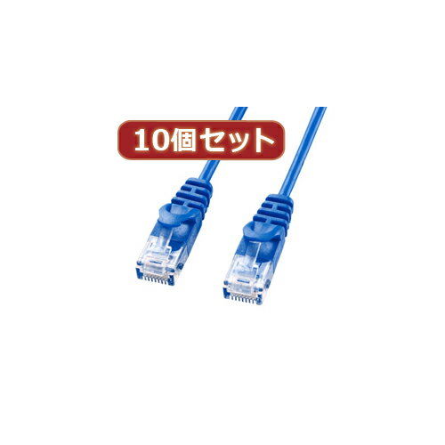 JAN 4589452974153 サンワサプライ カテゴリ6極細LANケーブル LA-SL6-005BLX10 株式会社アッシー パソコン・周辺機器 画像