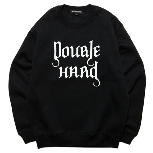 JAN 4589552325336 DOUBLE HARD Original Font Crewneck Sweat ブラック DH2021F04 株式会社ウッドベル メンズファッション 画像