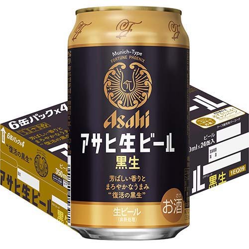 JAN 4901004057501 アサヒ 生ビール 黒生 缶(350ml*24本入) アサヒビール株式会社 ビール・洋酒 画像