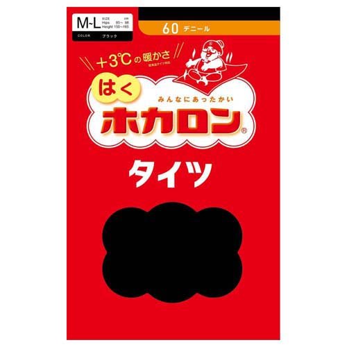 JAN 4901020476119 はく ホカロンタイツ 60デニール M-L ブラック(1足) アツギ株式会社 インナー・下着・ナイトウェア 画像