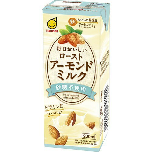 JAN 4901033006860 マルサン 毎日おいしいローストアーモンドミルク 砂糖不使用(200ml*12本入) マルサンアイ株式会社 水・ソフトドリンク 画像