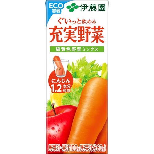 JAN 4901085001783 伊藤園 充実野菜 緑黄色野菜ミックス 紙パック(200ml*24本入) 株式会社伊藤園 水・ソフトドリンク 画像