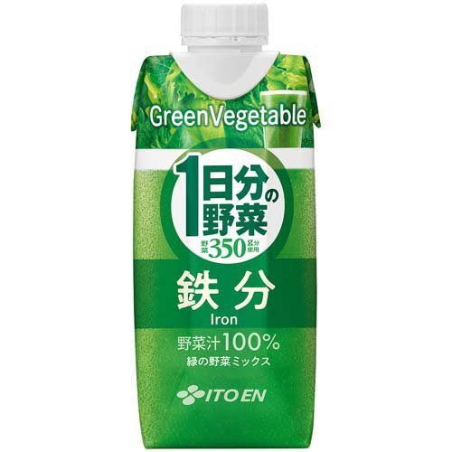 JAN 4901085636244 伊藤園 1日分の野菜 鉄分 緑の野菜ミックス キャップ付き 紙パック(330ml*12本入) 株式会社伊藤園 水・ソフトドリンク 画像