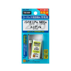 JAN 4901087205264 朝日電器 電話機用充電池 ELPA TSC-220 朝日電器株式会社 家電 画像