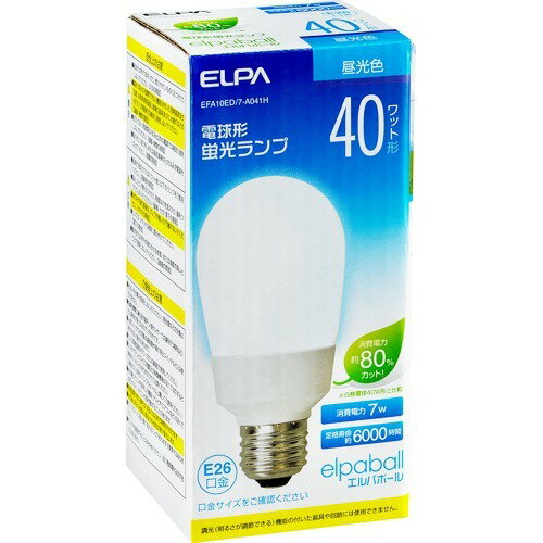 JAN 4901087210466 エルパ 電球形蛍光ランプ 40W形 相当 EFA10ED／7-A041H(1コ入) 朝日電器株式会社 インテリア・寝具・収納 画像