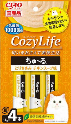 JAN 4901133291715 CIAO Cozy Life ちゅ～る とりささみ チキンスープ味(14g*4本入) いなば食品株式会社 ペット・ペットグッズ 画像