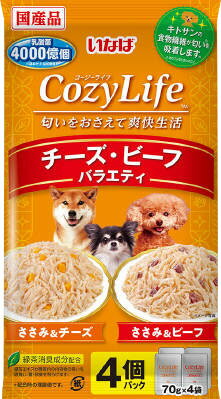 JAN 4901133361647 いなば Cozy Life パウチ チーズ・ビーフバラエティ(70g*4袋入) いなば食品株式会社 ペット・ペットグッズ 画像