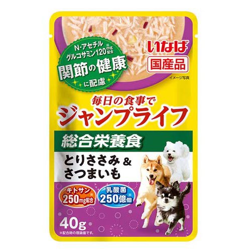 JAN 4901133361708 いなば JumpLifeパウチ とりささみさつまいも 40g いなば食品株式会社 ペット・ペットグッズ 画像