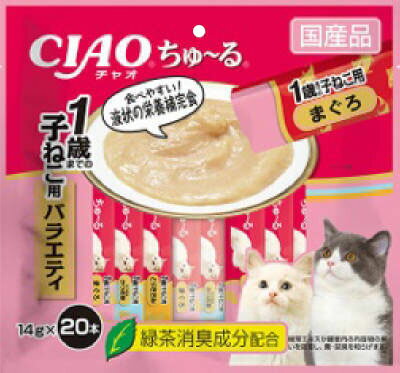 JAN 4901133453267 CIAO ちゅ～る 1歳までの子ねこ用 バラエティ(14g*20本入) いなば食品株式会社 ペット・ペットグッズ 画像