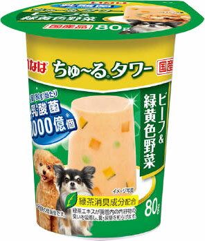 JAN 4901133495298 いなば食品 ちゅ～るタワー ビーフ&緑黄色野菜 80g いなば食品株式会社 ペット・ペットグッズ 画像