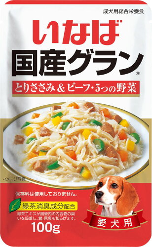 JAN 4901133853227 いなば 国産グラン とりささみ＆ビーフ・5つの野菜(100g) いなば食品株式会社 ペット・ペットグッズ 画像