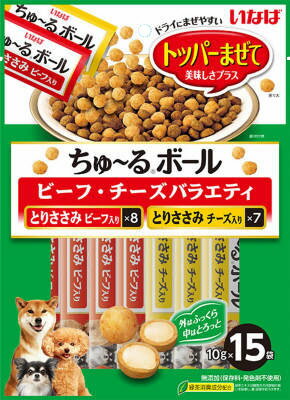 JAN 4901133887383 ちゅ～るボール 15袋入り ビーフ・チーズバラエティ 10g×15袋 いなば食品株式会社 ペット・ペットグッズ 画像