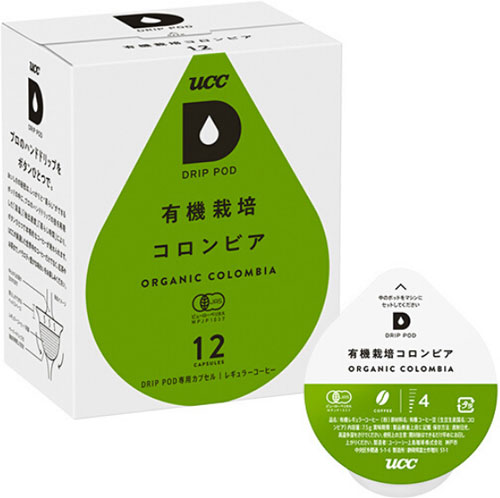 JAN 4901201137556 ユーシーシー上島珈琲 ＤＲＩＰＰＯＤ有機栽培コロンビア１２Ｐ×１２箱 ユーシーシー上島珈琲株式会社 水・ソフトドリンク 画像