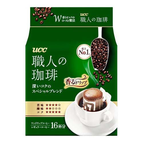 JAN 4901201148804 UCC 職人の珈琲 ワンドリップコーヒー 深いコクのスペシャルブレンド(16杯分) ユーシーシー上島珈琲株式会社 水・ソフトドリンク 画像