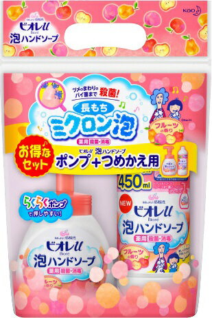 JAN 4901301306692 Biore(ビオレ) ビオレu  泡ハンドソープ フルーツ 本体+つめかえ700ml 花王株式会社 美容・コスメ・香水 画像