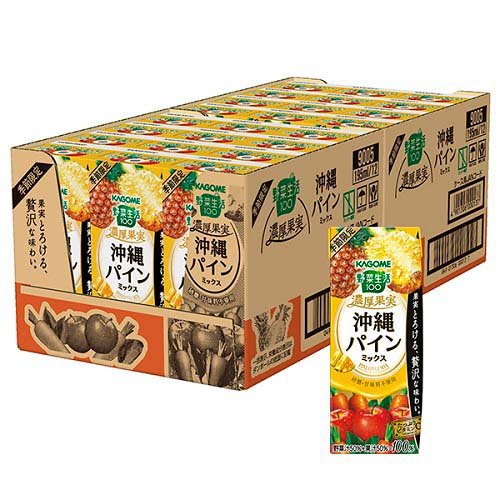 JAN 4901306000137 野菜生活100 濃厚果実 沖縄パインミックス リーフパック(195ml*24本入) カゴメ株式会社 水・ソフトドリンク 画像