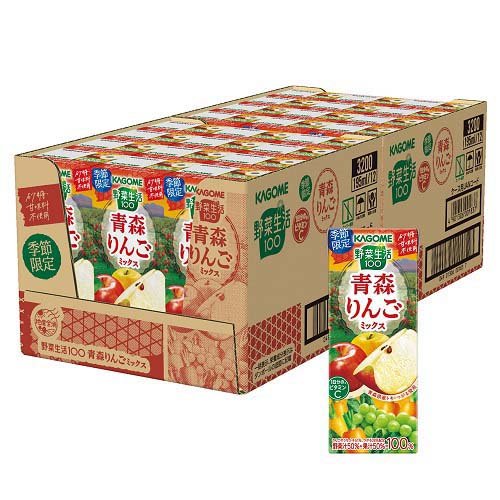 JAN 4901306001837 野菜生活100 青森りんごミックス(195ml*24本入) カゴメ株式会社 水・ソフトドリンク 画像