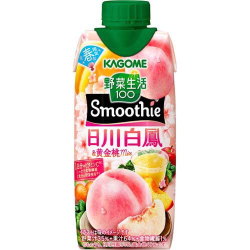 JAN 4901306007600 野菜生活100 スムージー 日川白鳳＆黄金桃(330ml×12本入) カゴメ株式会社 水・ソフトドリンク 画像