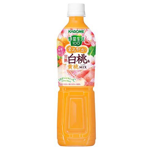 JAN 4901306008690 野菜生活100 完熟白桃＆黄桃ミックス(720ml×15本入) カゴメ株式会社 水・ソフトドリンク 画像