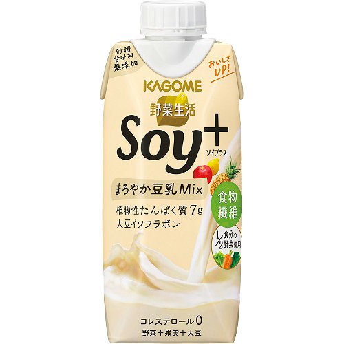 JAN 4901306120613 野菜生活 Soy+(ソイプラス) まろやか豆乳Mix(330ml*12本入) カゴメ株式会社 水・ソフトドリンク 画像