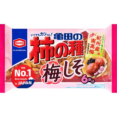 JAN 4901313937778 亀田の柿の種 梅しそ 6袋詰(173g) 亀田製菓株式会社 スイーツ・お菓子 画像