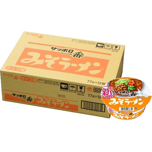 JAN 4901734043881 サッポロ一番 みそラーメン どんぶり(12個入) サンヨー食品株式会社 食品 画像