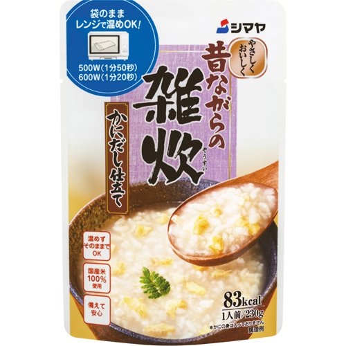 JAN 4901740710692 シマヤ 昔ながらの雑炊 かにだし仕立て レトルト(230g) 株式会社シマヤ 食品 画像