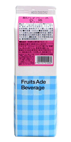 JAN 4901741015260 スミダ飲料 酎ハイベース 白桃 1L スミダ飲料株式会社 水・ソフトドリンク 画像