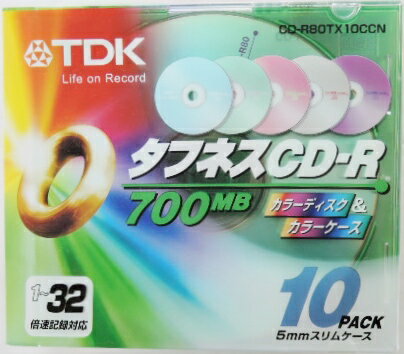 JAN 4902030309466 TDK データ用CD-R 32倍速 700MB 5色カラーミックスディスク CD-R80TX10CCN TV・オーディオ・カメラ 画像