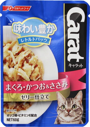 JAN 4902162023391 キャラット・レトルトパック まぐろ・かつお＆ささみ(60g) ペットライン株式会社 ペット・ペットグッズ 画像