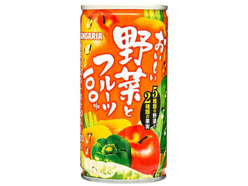JAN 4902179010605 サンガリア おいしい野菜とフルーツ100% 190g 株式会社日本サンガリアベバレッジカンパニー 水・ソフトドリンク 画像