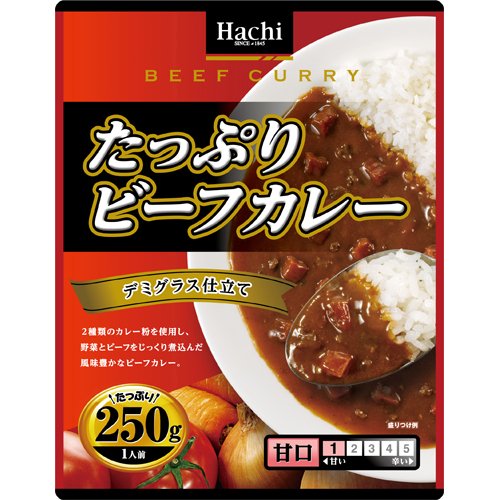 JAN 4902688261710 たっぷりビーフカレー 甘口(250g) ハチ食品株式会社 食品 画像