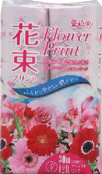 JAN 4902727005510 フラワープリント 花束 ダブル 30m(12ロール) 丸富製紙株式会社 日用品雑貨・文房具・手芸 画像