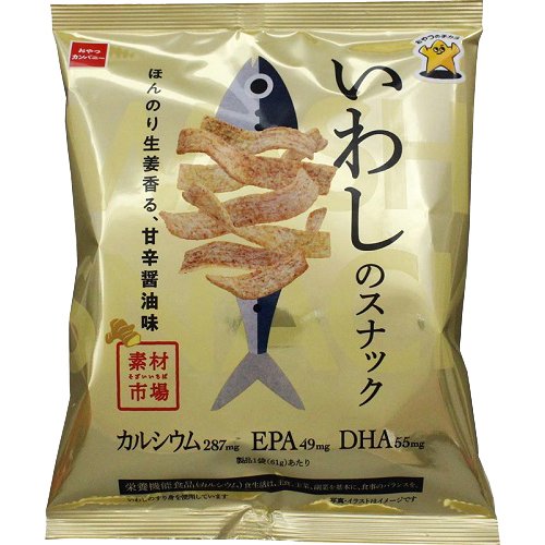 JAN 4902775066662 素材市場 いわしのスナック ほんのり生姜香る 甘辛醤油味(61g) 株式会社おやつカンパニー スイーツ・お菓子 画像