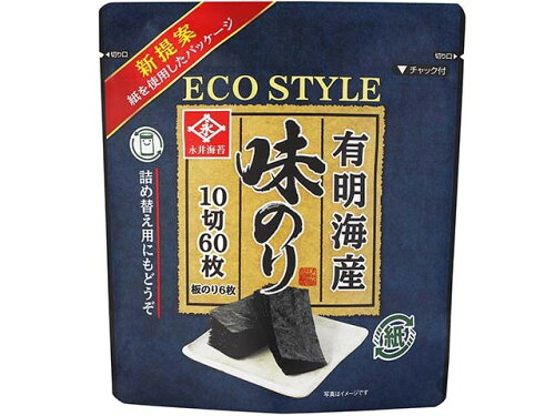 JAN 4904071408726 永井海苔(株) ECO STYLE 味のり 10切60枚 永井海苔株式会社 食品 画像