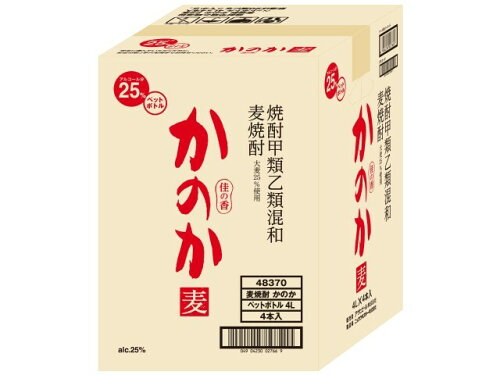 JAN 4904230027669 麦焼酎　かのか　25度　ペットボトル　4L×4 アサヒビール株式会社 日本酒・焼酎 画像